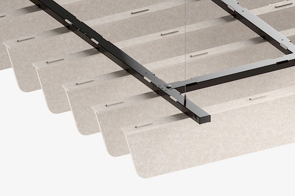 Trapezoid Acoustic Ceiling System - 1200x1800